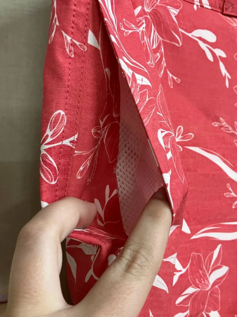 Sonoma Swimwear Trunks Men's Medium Red Floral Tropical Drawstring Mesh Lined